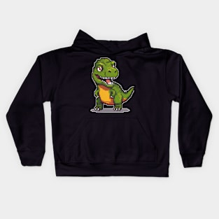 Cute Pixelated T Rex Kids Hoodie